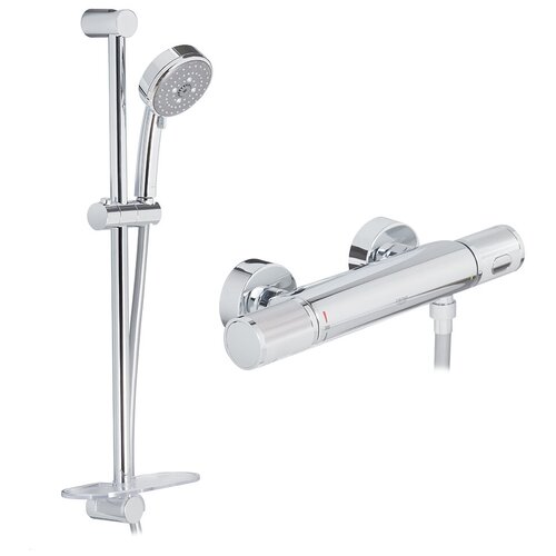 Смеситель для душа без излива GROHE Precision Feel 34791000 с термостатом со стойкой с лейкой
