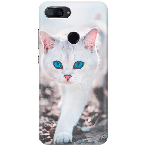 фото Силиконовый чехол на xiaomi mi 8 lite / сяоми ми 8 лайт с принтом "голубоглазый кот gosso
