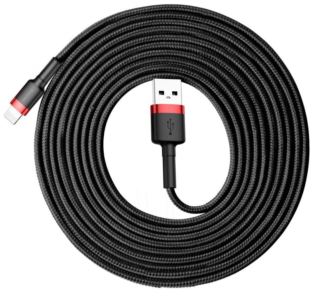 Кабель Baseus Cafule Cable USB - Lightning 2A 3m Red+Black (CALKLF-R91)