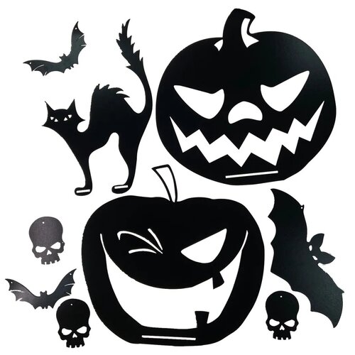 фото Набор настенных украшений afi design "тыквы" для декора на хэллоуин, декорации на halloween черный