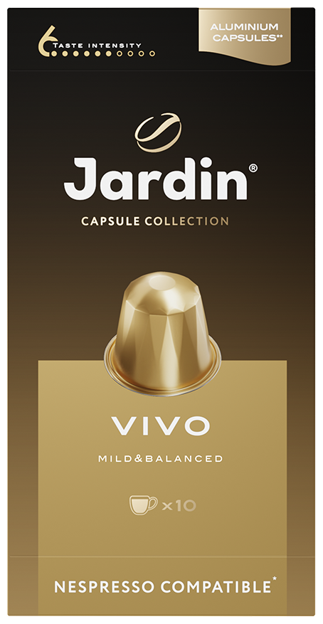 Jardin кофе в алюминиевых капсулах Vivo (10 пачек по 10 капсул по 5 грамм) кофе мол.жар.в капс.прем/с. - фотография № 8