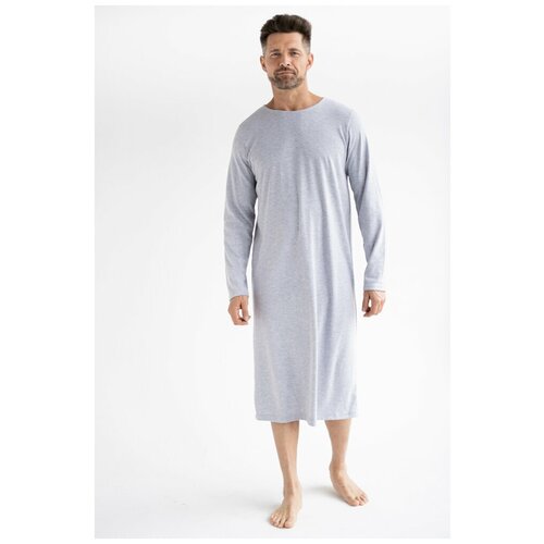 Мужская ночная сорочка (цвет-Серый меланж размер-S) SLEEP &amp; HOME серого цвета