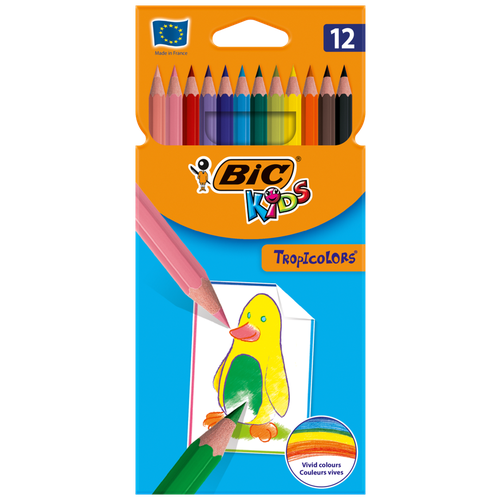 Карандаши цветные BIC Kids Tropicolors 12 цветов