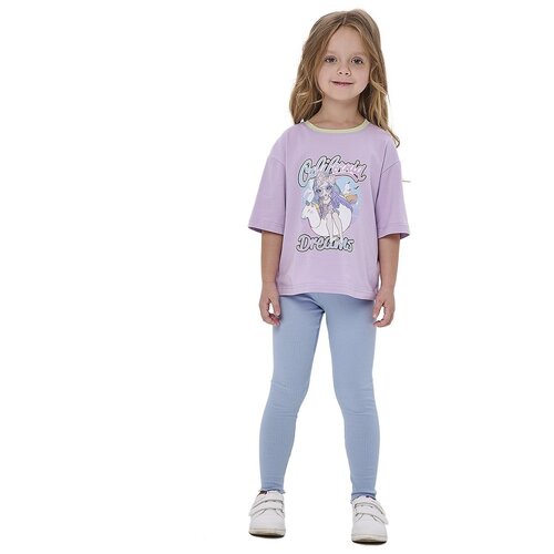 фото Леггинсы karamelli голубые для девочек размер 134 карамелли