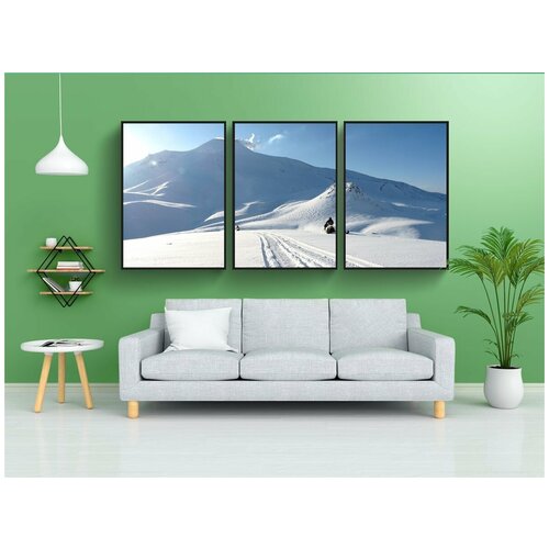 фото Набор модулных постеров для интерьера "вулканы, горы, зима" 60x90 см. в тубусе, без рамки lotsprints