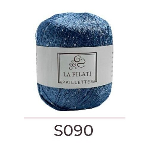 Пряжа для вязания с пайетками La Filati Paillettes 100% полиэстер 50г. 275м