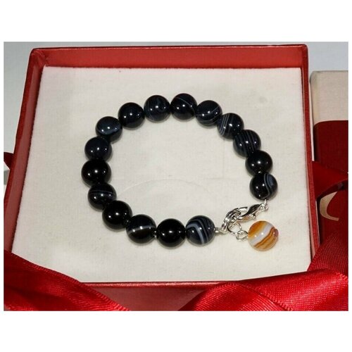 фото Плетеный браслет coliete браслет"хорошая учеба и крепкий сон", агат, черный