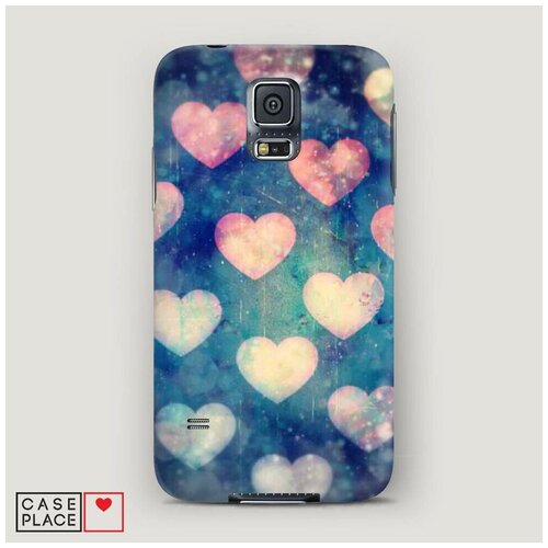 фото Чехол пластиковый samsung galaxy s5 ретро сердечки case place