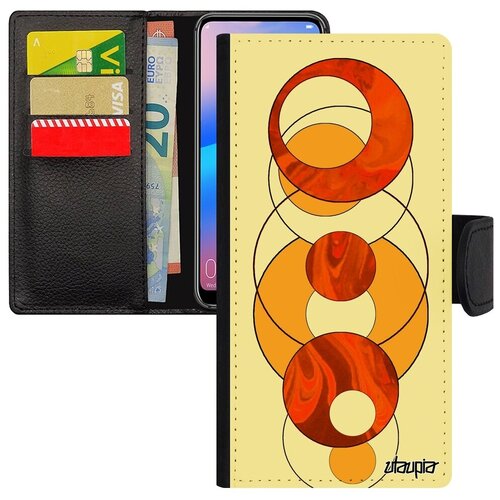 фото Защитный чехол-книжка для мобильного // xiaomi redmi 6a // "круги" круг структура, utaupia, оранжевый