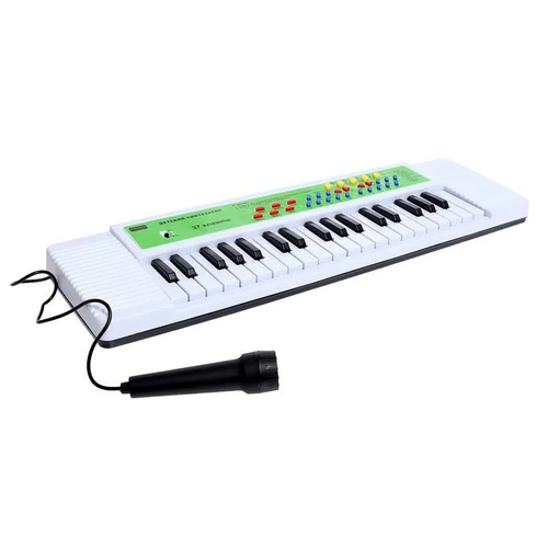 Синтезатор ZHORYA Детский, 37 клавиш, с микрофоном, цвет белый