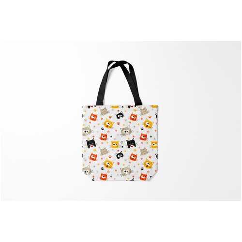 фото Сумка-шоппер / 40х40 см / звери / коты и кошки котики с лапками burnettie