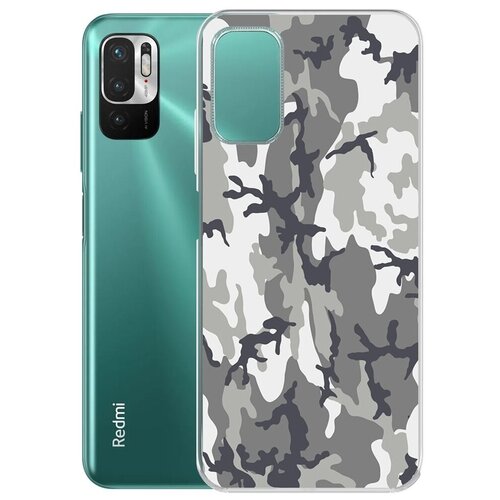 Чехол-накладка Krutoff Clear Case Камуфляж серый для Xiaomi Redmi Note 10T/ Poco M3 Pro чехол накладка krutoff clear case абстракт разводы для xiaomi redmi note 10t poco m3 pro