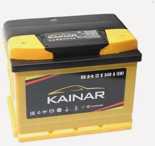 Изображение товара Аккумуляторная батарея Kainar 6СТ60, гибридная, обратная полярность, 60 А/ч