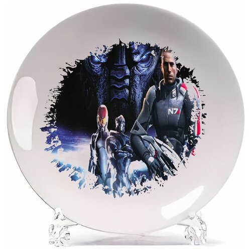 фото Тарелка coolpodarok mass effect инопланетянин синий фон