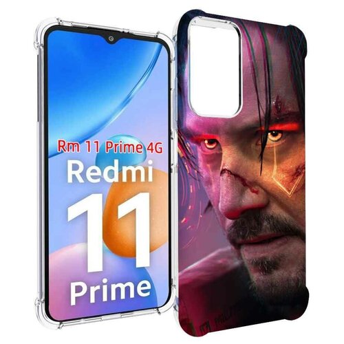 Чехол MyPads cyberpunk 2077 Джонни Сильверхенд для Xiaomi Redmi 11 Prime 4G задняя-панель-накладка-бампер