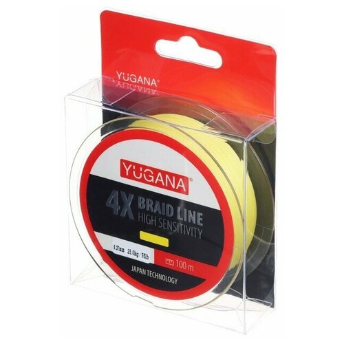 фото Леска плетеная yugana x4 pe yellow, 0.37 mm, 100 m