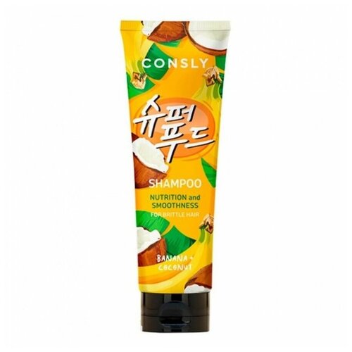 CONSLY/Banana Coconut Water Shampoo for Nutrition Smoothness/шампунь с экстрактом банана
