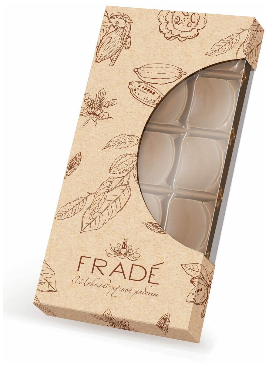 Подарочная шоколадная плитка Фраде c окном (Цветок какао) - фотография № 1