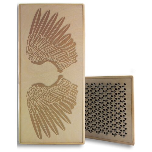 фото Доска садху белая крылья - 277, размер 31x14, шаг гвоздей 10 мм чакра