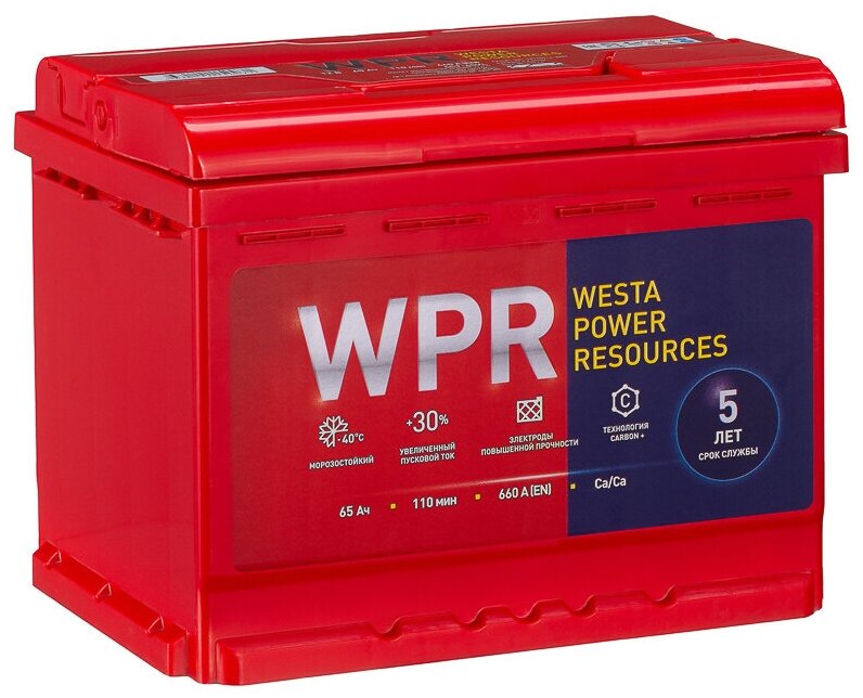 65 А.Ч Wpr 660а (Пр.Пол.) (242х175х190) Зал. Аккумуляторная Батарея WPR battery арт. 565107310