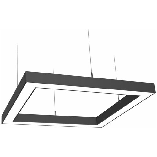 Светильник светодиодный потолочный подвесной квадратный черный, Рассвет, LED, 5000К, 72 Вт, 550*550*50мм