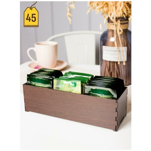 Органайзер для чайных пакетиков (до 45 шт) / Коробка для чая MARKOV.DESIGN цвет Венге