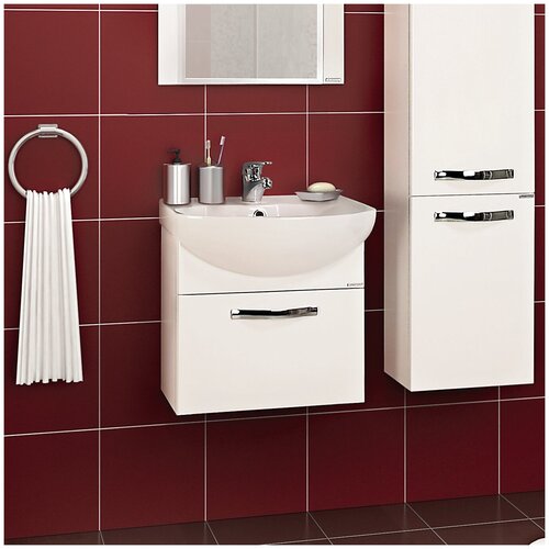 фото Тумба с раковиной aquaton ария 50 белая