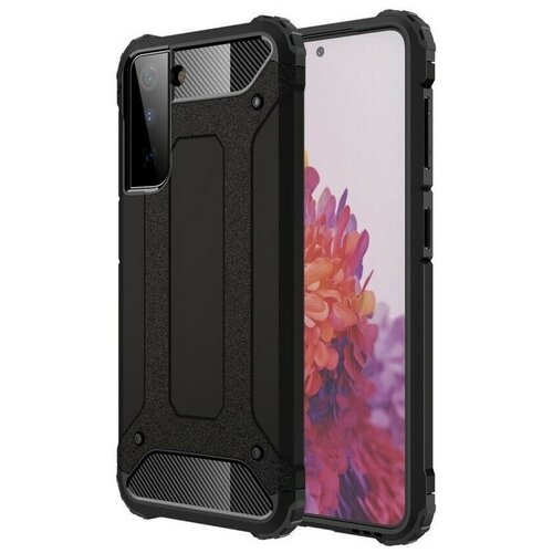 фото Противоударная накладка armor case для samsung s21 черный opt-mobile