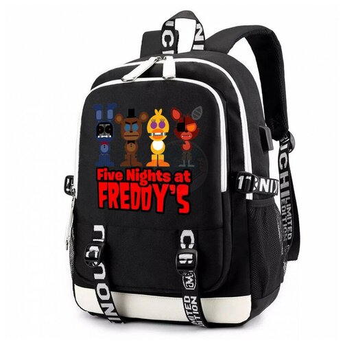 Рюкзак фнаф (Five Nights at Freddys) черный с USB-портом №9 рюкзак фнаф five nights at freddys черный с usb портом 7