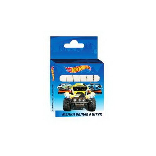 Мел белый Hot Wheels, 6 шт в упаковке с европодвесом