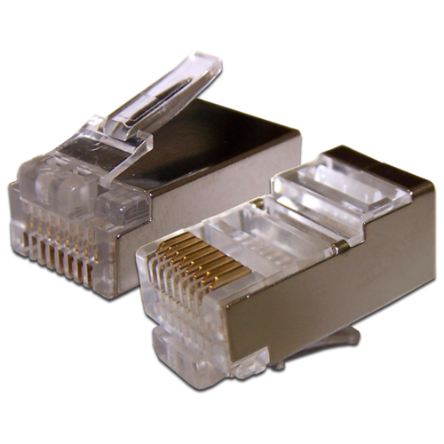 Коннектор Lanmaster (TWT-PL45/S-8P8C-6T) FTP кат.6 RJ45 прозрачный (упак:100шт) полевой разъем zoerax rj45 8p8c cat 7 экранированный stp 10gb 1шт