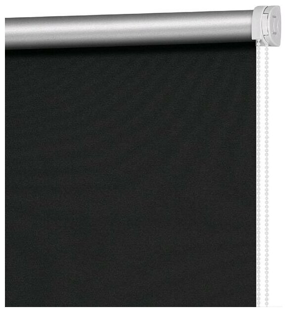 Рулонная штора Decofest блэкаут "Плайн" Чёрный графит 80х160 . - фотография № 1