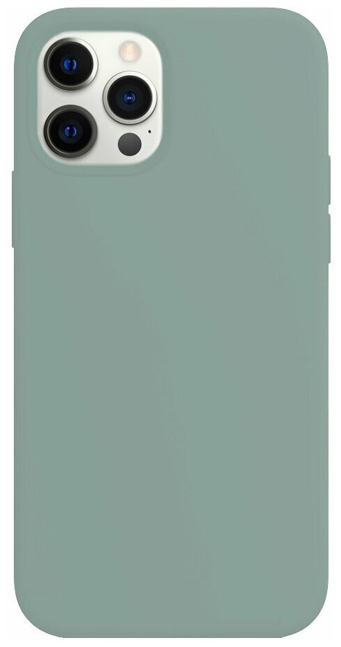 Силиконовый чехол на Apple iPhone 12 Pro Max / Матовый чехол для телефона Эпл Айфон 12 Про Макс с бархатистым покрытием внутри (Хвойно-зеленый)