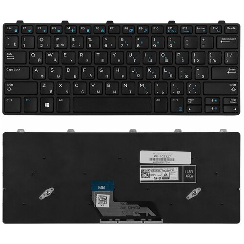 Клавиатура для ноутбука Dell Inspiron 11-3180 3189 Series Плоский Enter Черная с рамкой PN 5XVF4 HNXPM PK131X23A00 143000₽