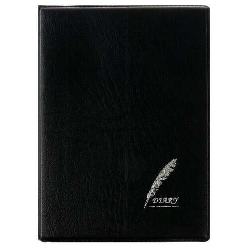 Записная книжка Перо А7, 70 листов в клетку, обложка ПВХ, чёрная, 1 шт.
