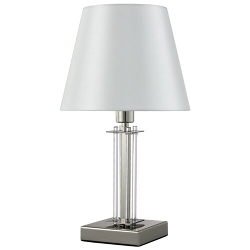 Лампа декоративная Crystal Lux Nicolas LG1 Nickel/White, E14, 60 Вт, серебристый