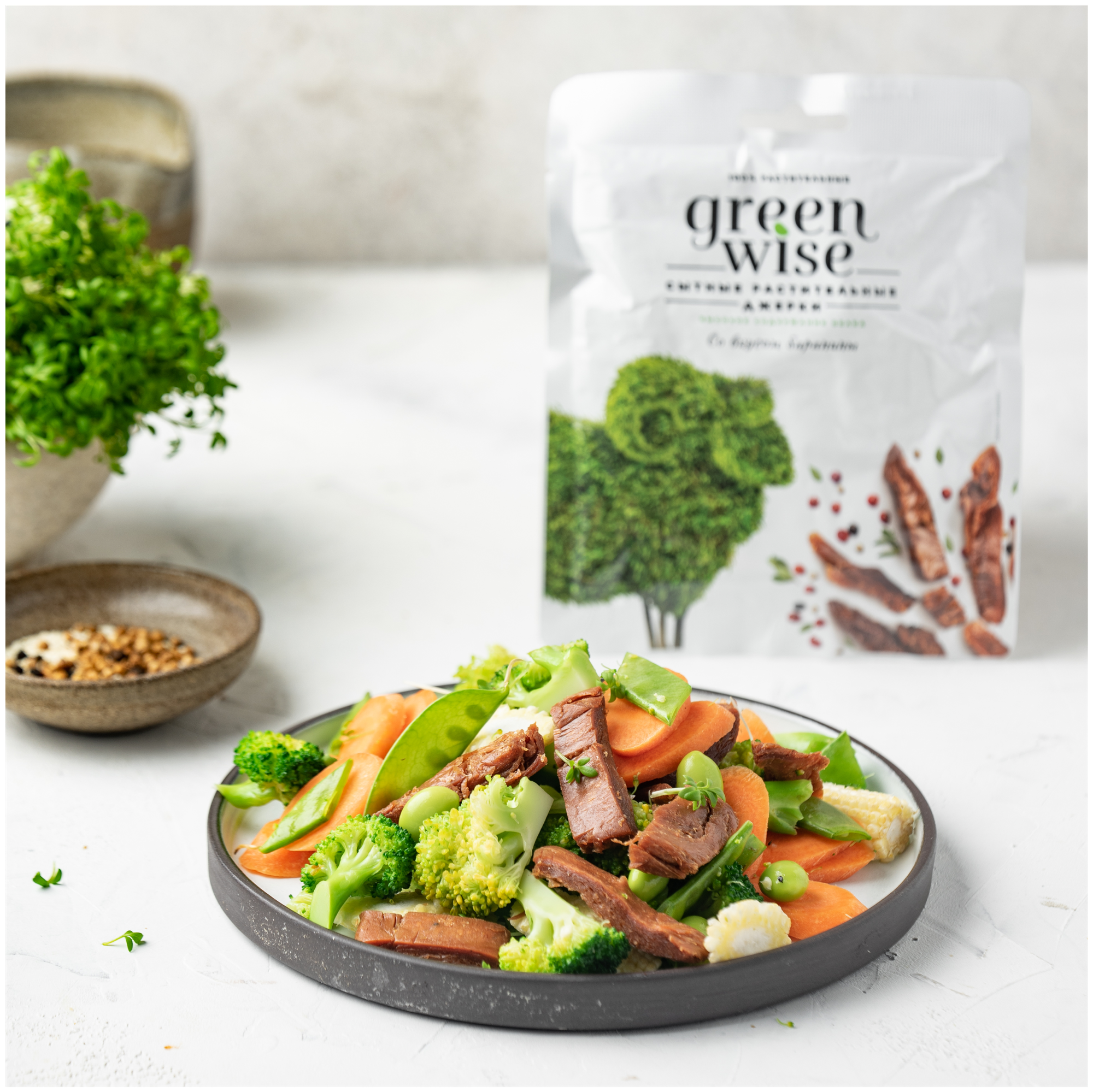 Растительные вяленые Джерки GREENWISE со вкусом баранины