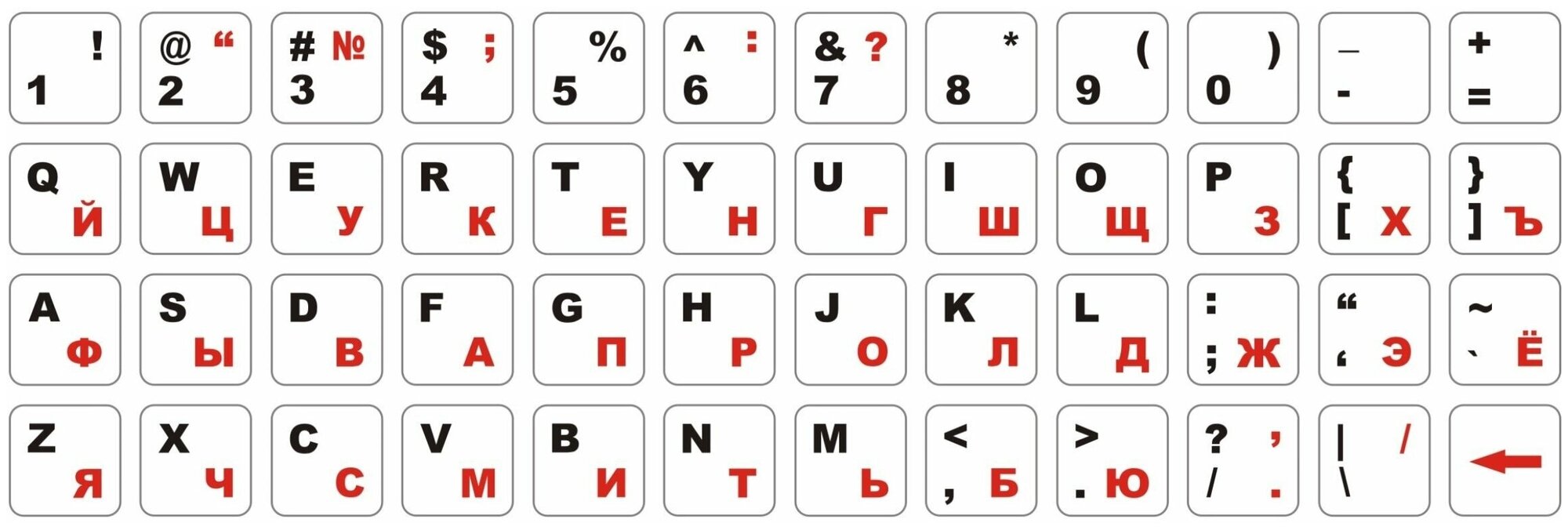 Русские наклейки на клавиатуру, русские буквы, защита для клавиатуры, русификация клавиатуры, белый фон 13x13 мм.