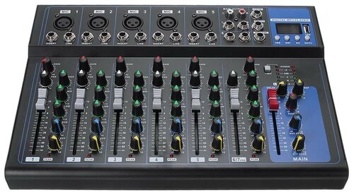 7-канальный Профессиональный микшерный пульт / аудио микшер с Bluetooth ...