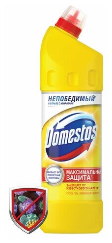 Чистящее средство 1 л, DOMESTOS (Доместос) «Лимонная свежесть», с отбеливающим эффектом - фотография № 3