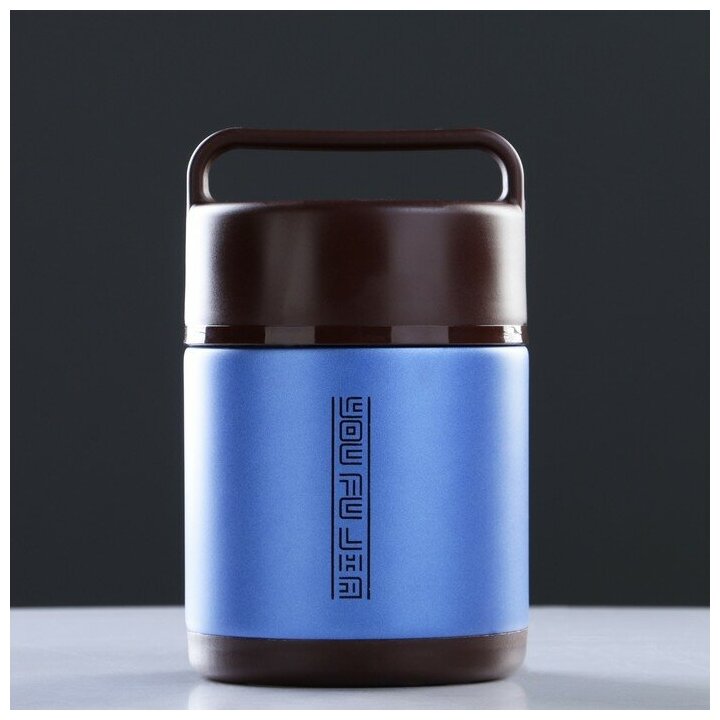 фото Термос для еды с широким горлом и 2 тарелками TAKE IT EASY "Практик", объем 1,5 л, сохраняет тепло 12 ч, размер 21х13 см, микс