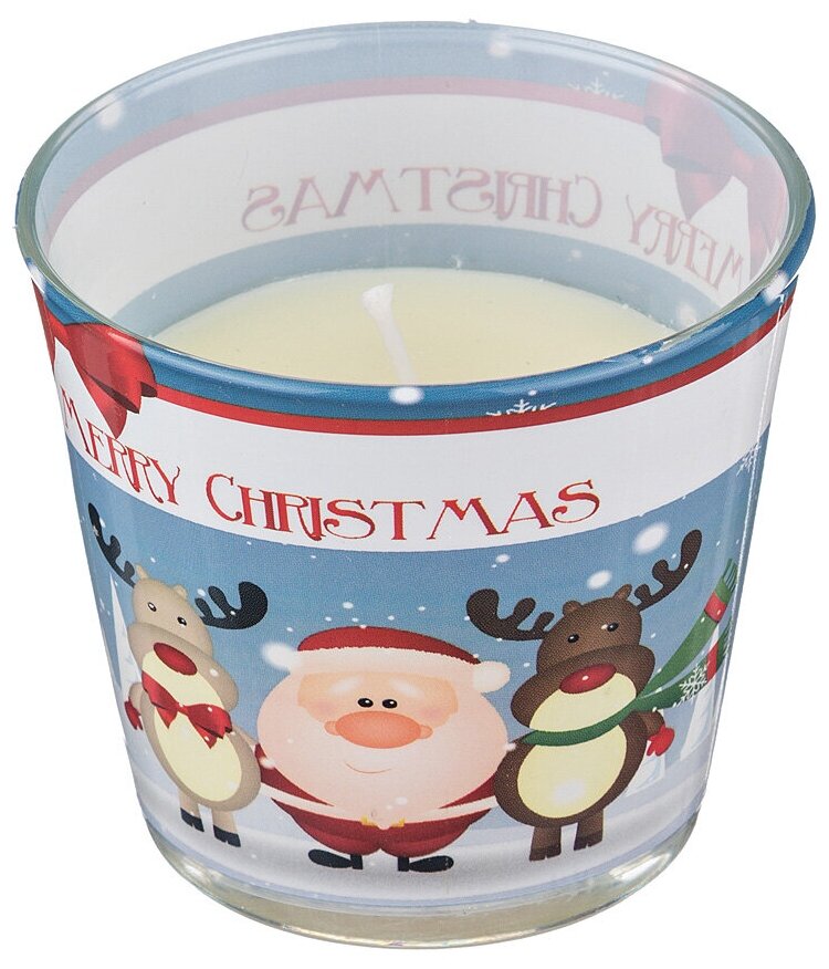 Свеча ароматизированная Merry Christmas шоколад и апельсин высота 8 см. Диаметр 9 см Adpal 348-463