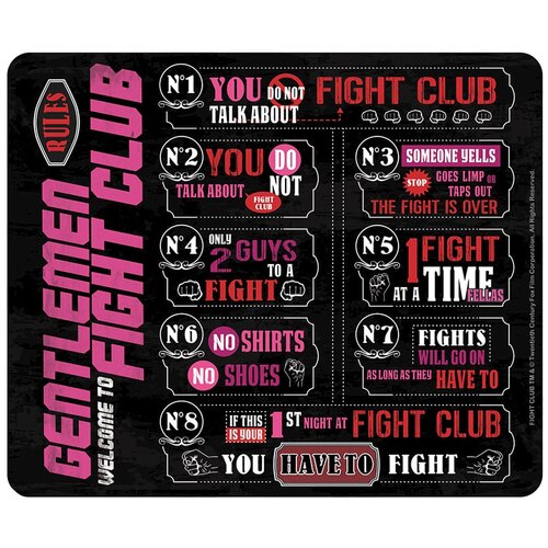 свитшот design heroes бойцовский клуб fight club женский черный 50 Коврик для мыши Fight Club: Fight Club Rules