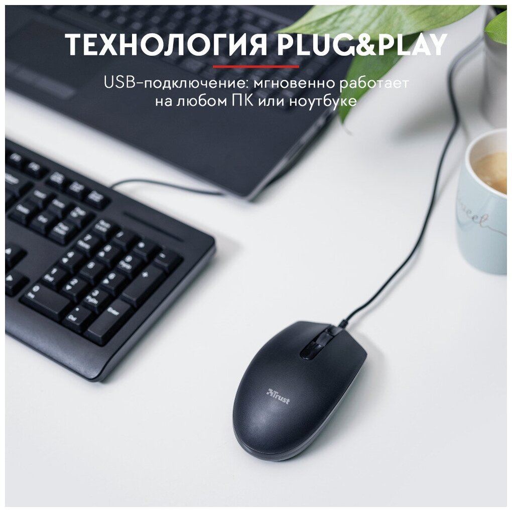 Мышь Trust Basi черная