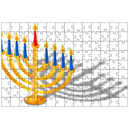 фото Магнитный пазл 27x18см."подсвечник, свеча держатель, ханука" на холодильник lotsprints