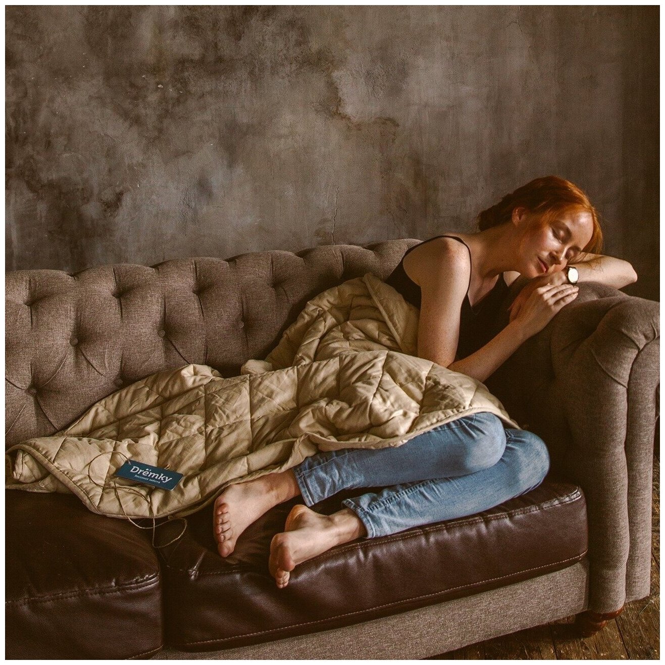Тяжёлое одеяло Дрёмки 150х200, вес 13 кг, натуральный лён + стеклянные гранулы - утяжеленное гравитационное одеяло 1,5 спальное для улучшения сна - фотография № 14