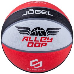 Баскетбольный мяч Jogel Streets ALLEY OOP №7, р. 7 черный/красный/белый