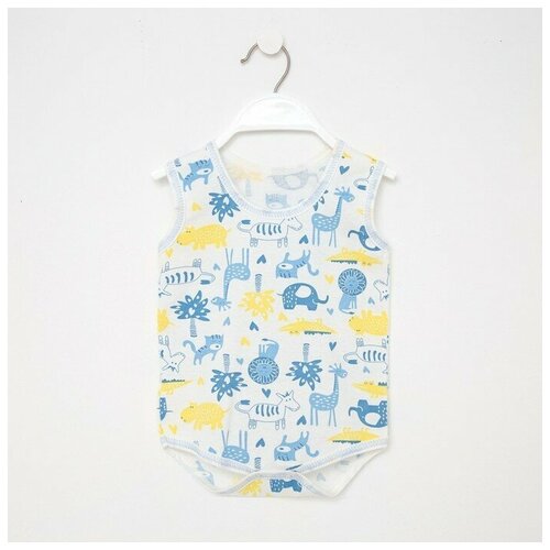 фото Боди-майка а.78-15 кт, цвет голубой/африка, рост 68 см юниор текстиль