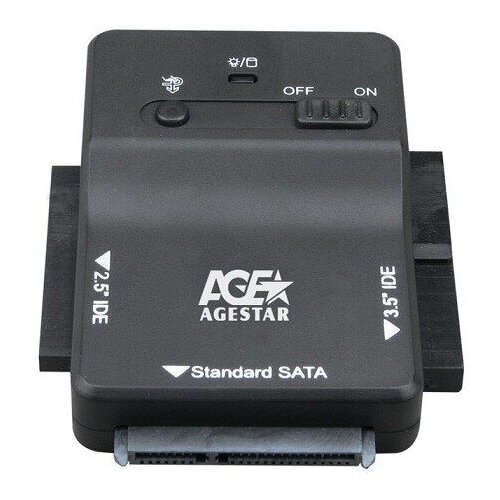 Адаптер-переходник для HDD AgeStar 3FBCP1 IDE SATA пластик черный 2.5 3.5 адаптер переходник для hdd agestar 3fbcp1 черный