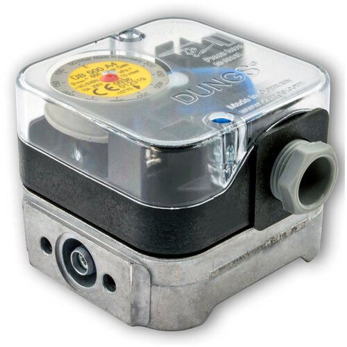 Датчик-реле давления газа максимум с кнопкой сброса и аврийной индикацией DUNGS UB 500 A4 арт.210970, присодинение 1/4, P max=600 mBar, 100-500 mBar